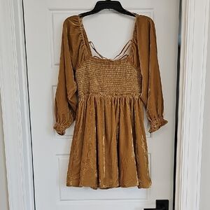 Free People Gold Mini Dress